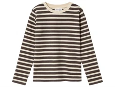 Name It summer sand/bracken stribet bluse